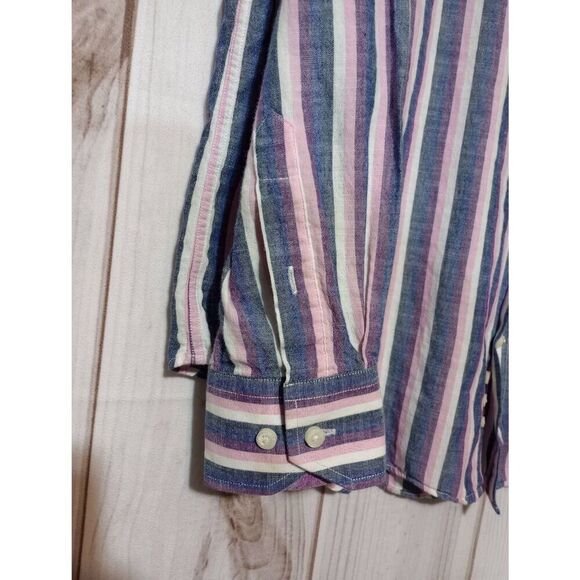 TailorByrd Shirt Men's Large Blue Pink Button Front - Picture 4 of 9